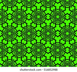 abstract geometric seamless pattern. vector. green and black