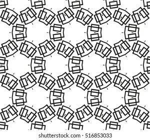 abstract geometric seamless pattern. vector. white and black