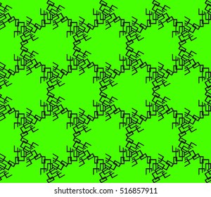abstract geometric seamless pattern. vector. green and black