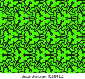 abstract geometric seamless pattern. vector. green and black