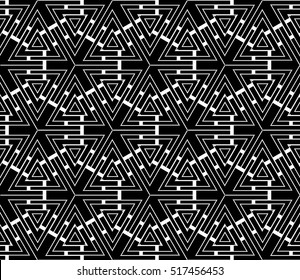 abstract geometric seamless pattern. vector. white and black