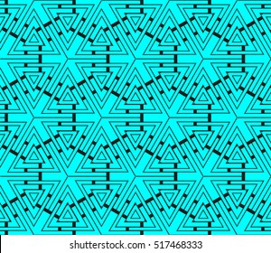 abstract geometric seamless pattern. vector. blue