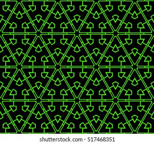 abstract geometric seamless pattern. vector. green and black