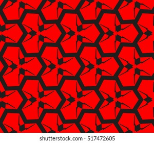 abstract geometric seamless pattern. vector. red and black