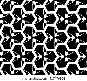abstract geometric seamless pattern. vector. white and black