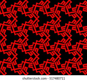 abstract geometric seamless pattern. vector. red and black