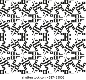 abstract geometric seamless pattern. vector. white and black