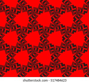 abstract geometric seamless pattern. vector. red and black