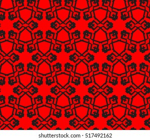 abstract geometric seamless pattern. vector. red and black