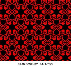 abstract geometric seamless pattern. vector. red and black