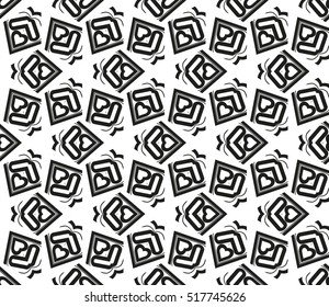 abstract geometric seamless pattern. vector. white and black