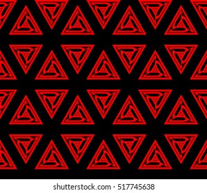 abstract geometric seamless pattern. vector. red and black