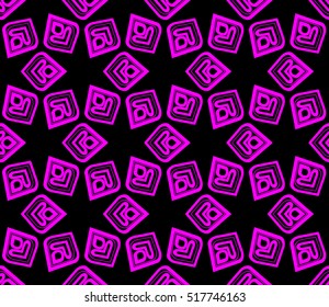 abstract geometric seamless pattern. vector. purple. neon
