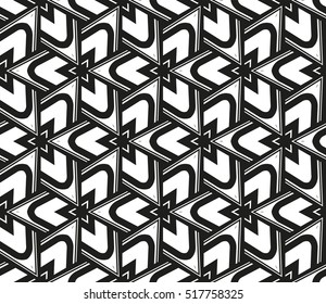 abstract geometric seamless pattern. vector. white and black