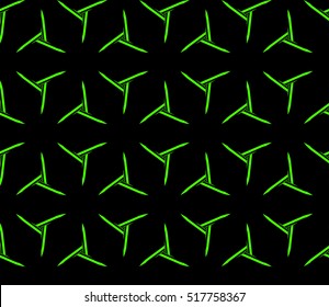 abstract geometric seamless pattern. vector. green and black. neon