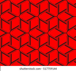 abstract geometric seamless pattern. vector. red and black