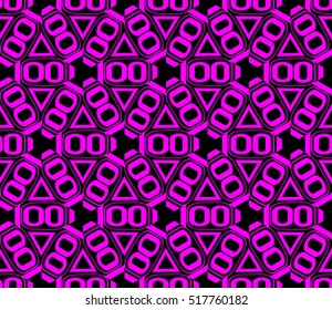 abstract geometric seamless pattern. vector. purple. neon
