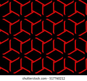 abstract geometric seamless pattern. vector. red and black