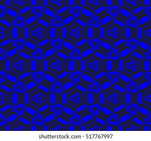 abstract geometric seamless pattern. vector. blue