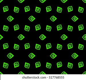 abstract geometric seamless pattern. vector. green and black. neon