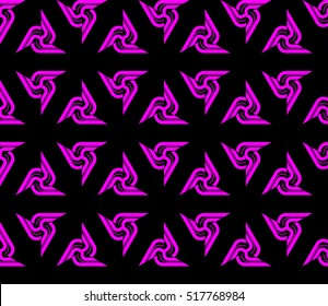 abstract geometric seamless pattern. vector. purple. neon