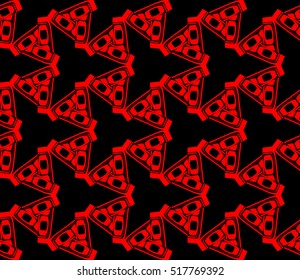 abstract geometric seamless pattern. vector. red and black