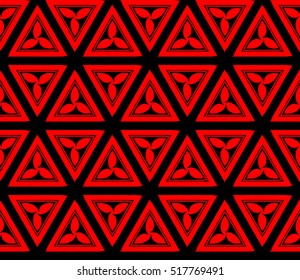 abstract geometric seamless pattern. vector. red and black