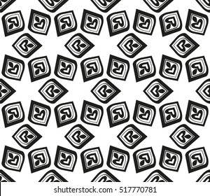 abstract geometric seamless pattern. vector. white and black