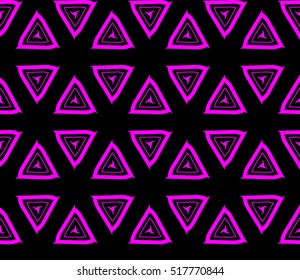 abstract geometric seamless pattern. vector. purple. neon