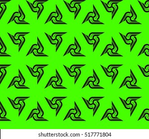 abstract geometric seamless pattern. vector. green and black. neon