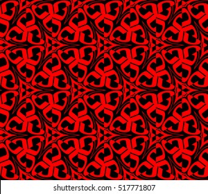 abstract geometric seamless pattern. vector. red and black