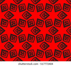 abstract geometric seamless pattern. vector. red and black