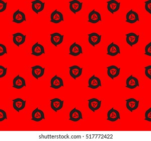 abstract geometric seamless pattern. vector. red and black