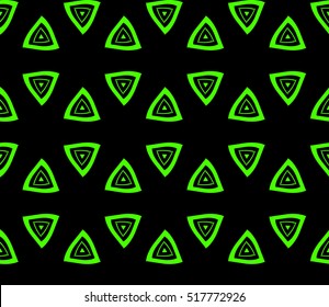 abstract geometric seamless pattern. vector. green and black. neon
