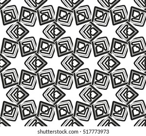 abstract geometric seamless pattern. vector. white and black