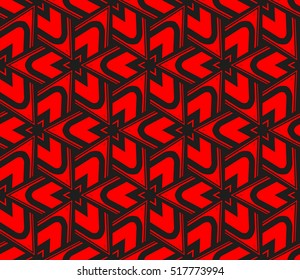 abstract geometric seamless pattern. vector. red and black