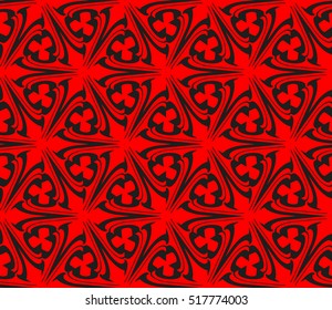 abstract geometric seamless pattern. vector. red and black