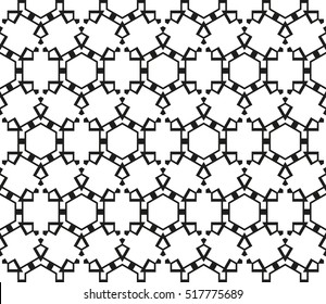 abstract geometric seamless pattern. vector. white and black