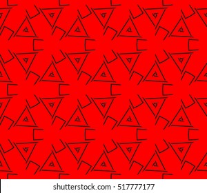 abstract geometric seamless pattern. vector. red and black