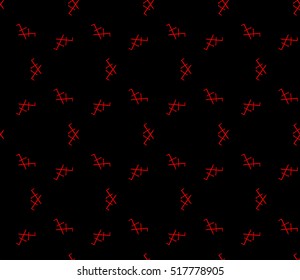 abstract geometric seamless pattern. vector. red and black