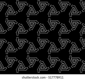 abstract geometric seamless pattern. vector. white and black