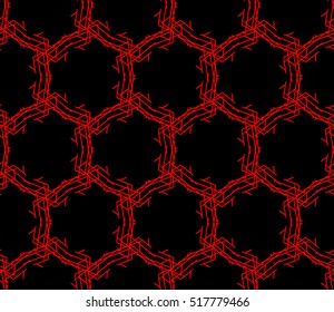 abstract geometric seamless pattern. vector. red and black