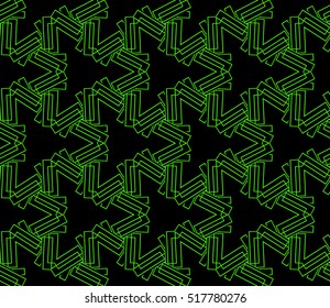 abstract geometric seamless pattern. vector. green and black