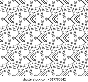 abstract geometric seamless pattern. vector. white and black