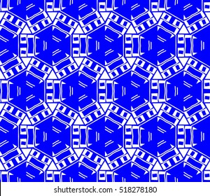 abstract geometric seamless pattern. vector. blue. neon