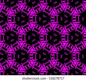 abstract geometric seamless pattern. vector. purple. neon