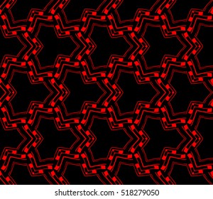 abstract geometric seamless pattern. vector. red and black