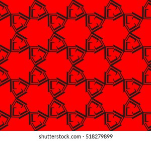 abstract geometric seamless pattern. vector. red and black