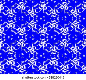 abstract geometric seamless pattern. vector. blue. neon