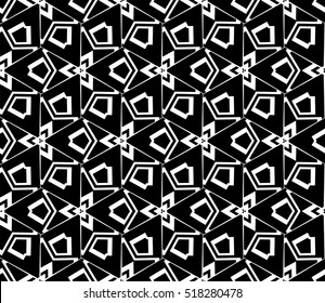 abstract geometric seamless pattern. vector. white and black